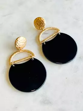 Brittany Earrings  Black & Gold