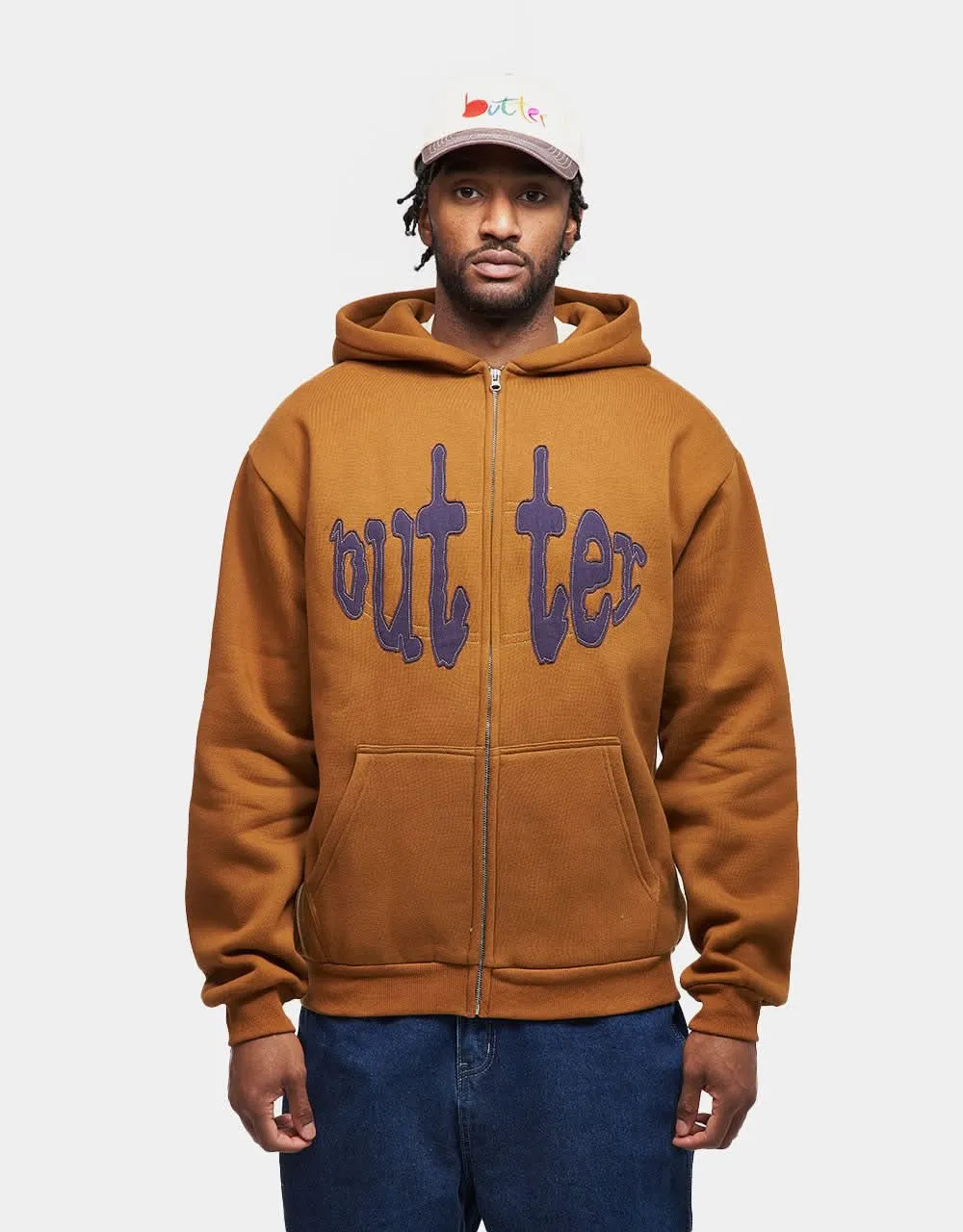 Butter Goods Frenzy Zip-Thru Hoodie - Cognac