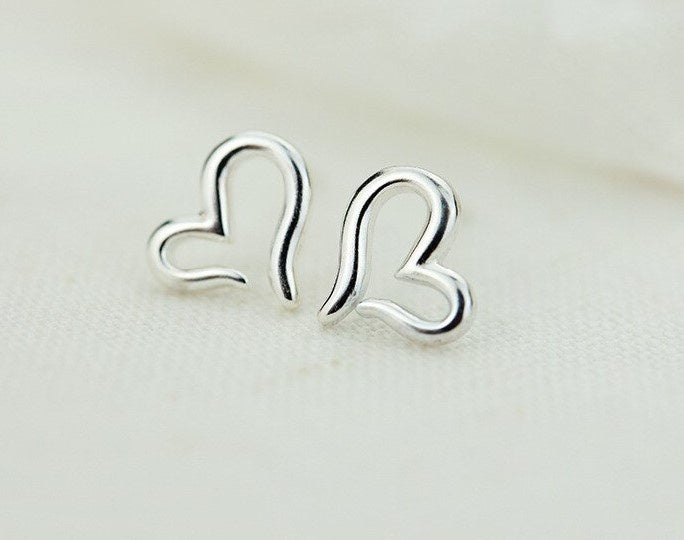 Fresh Accessories - Open Hearts Sterling Silver Stud Earrings