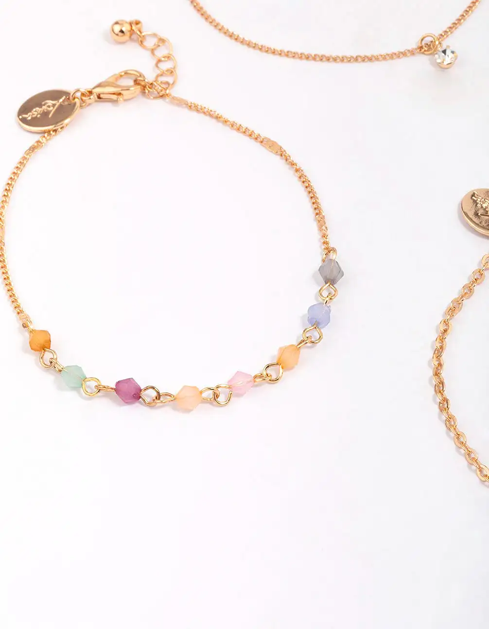 Gold Beaded Coin Bracelet 4-Pack