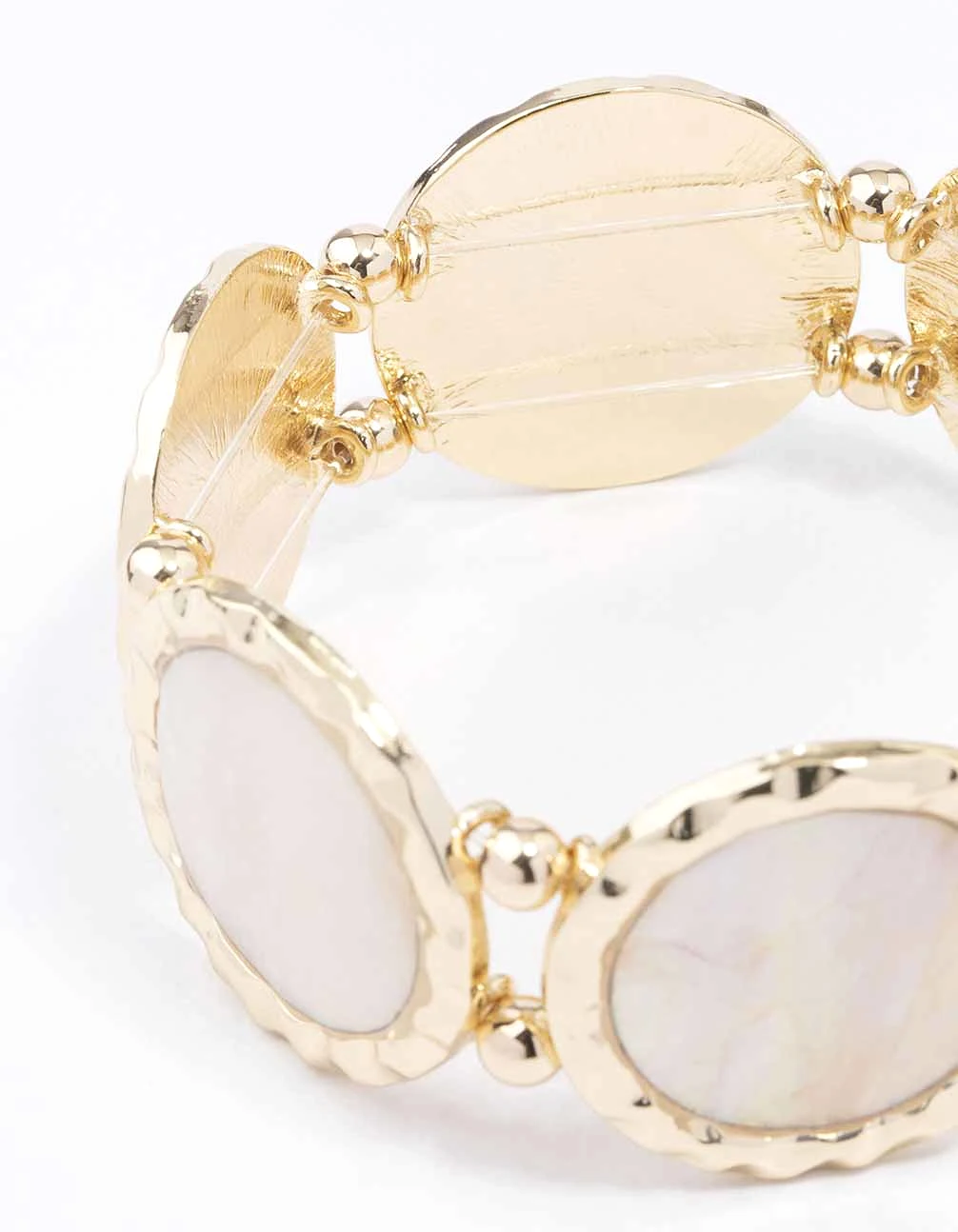 Gold Pearl Disc Bracelet