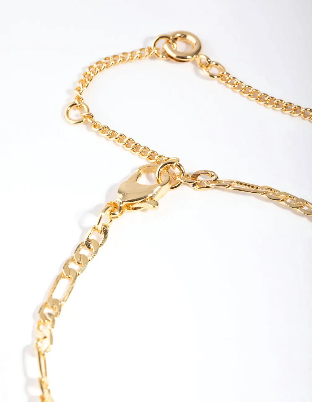 Gold Plated Thin Figaro Chain Bracelet