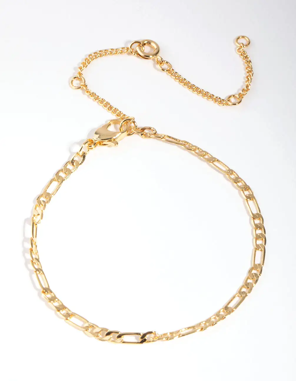 Gold Plated Thin Figaro Chain Bracelet