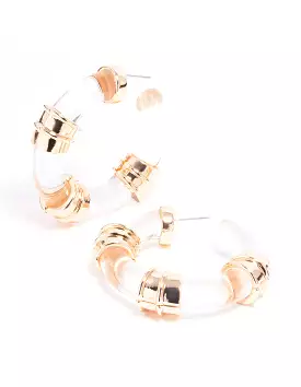 Gold Transparent Large Hoop Earrings