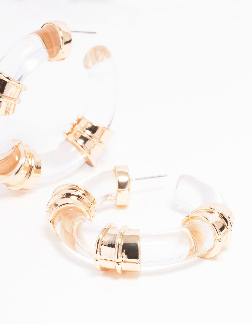 Gold Transparent Large Hoop Earrings