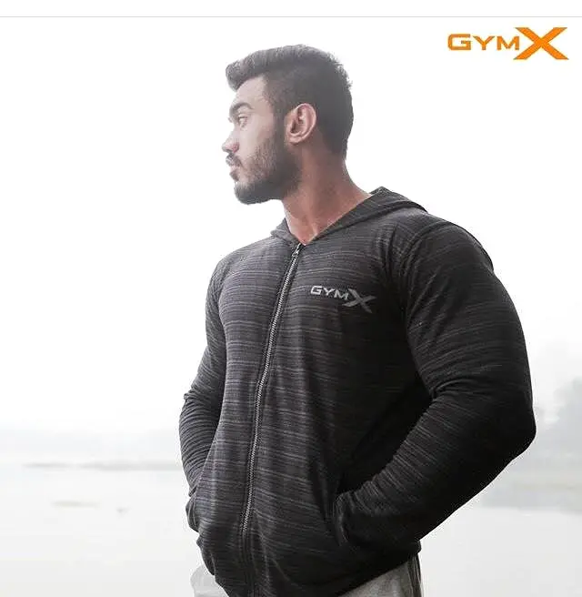 GymX Mens Cotton Legacy Hoodies- Jet Black - Sale