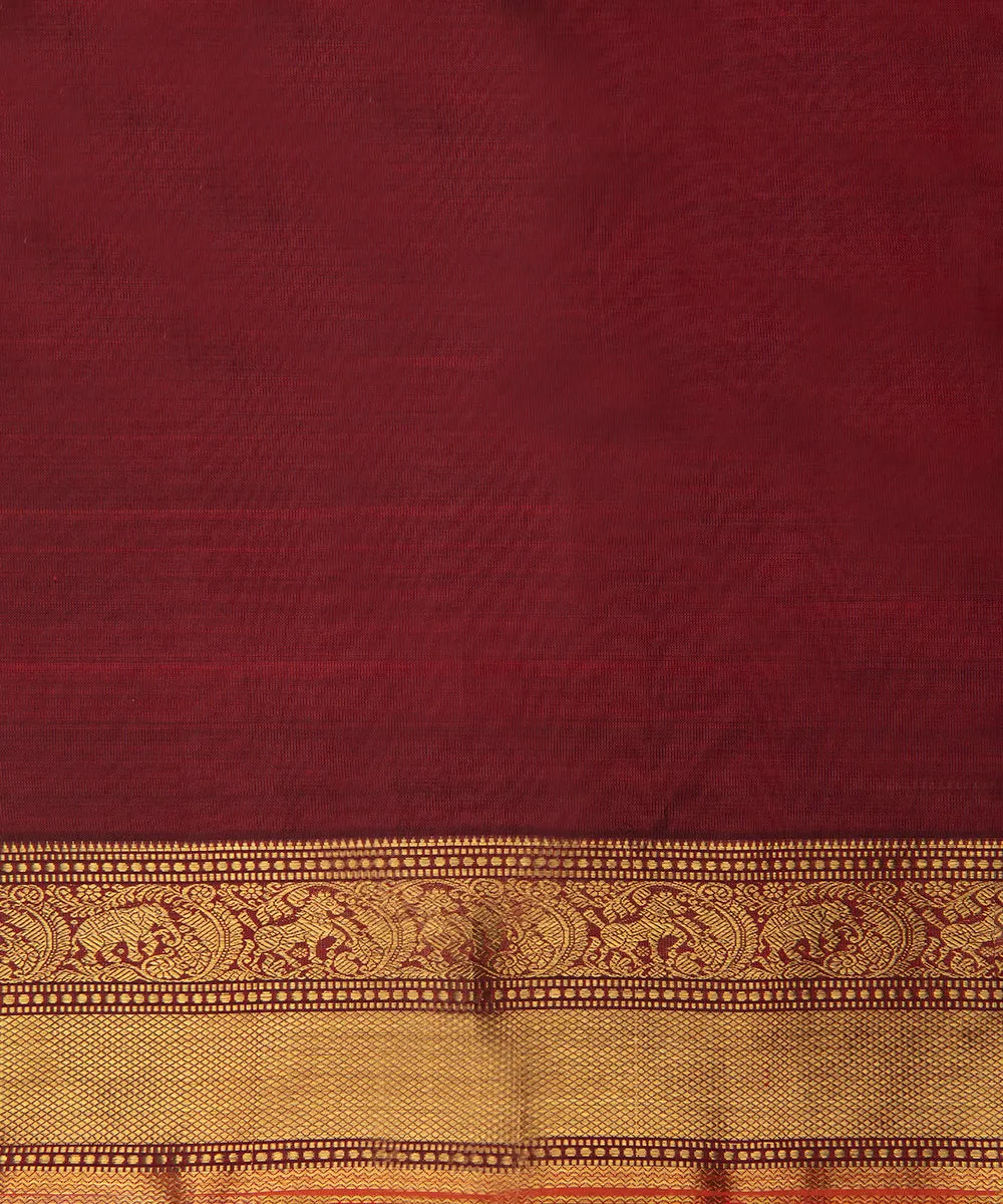 Handloom Maroon Pure Zari and Pure Silk Bridal Kanjivaram Saree