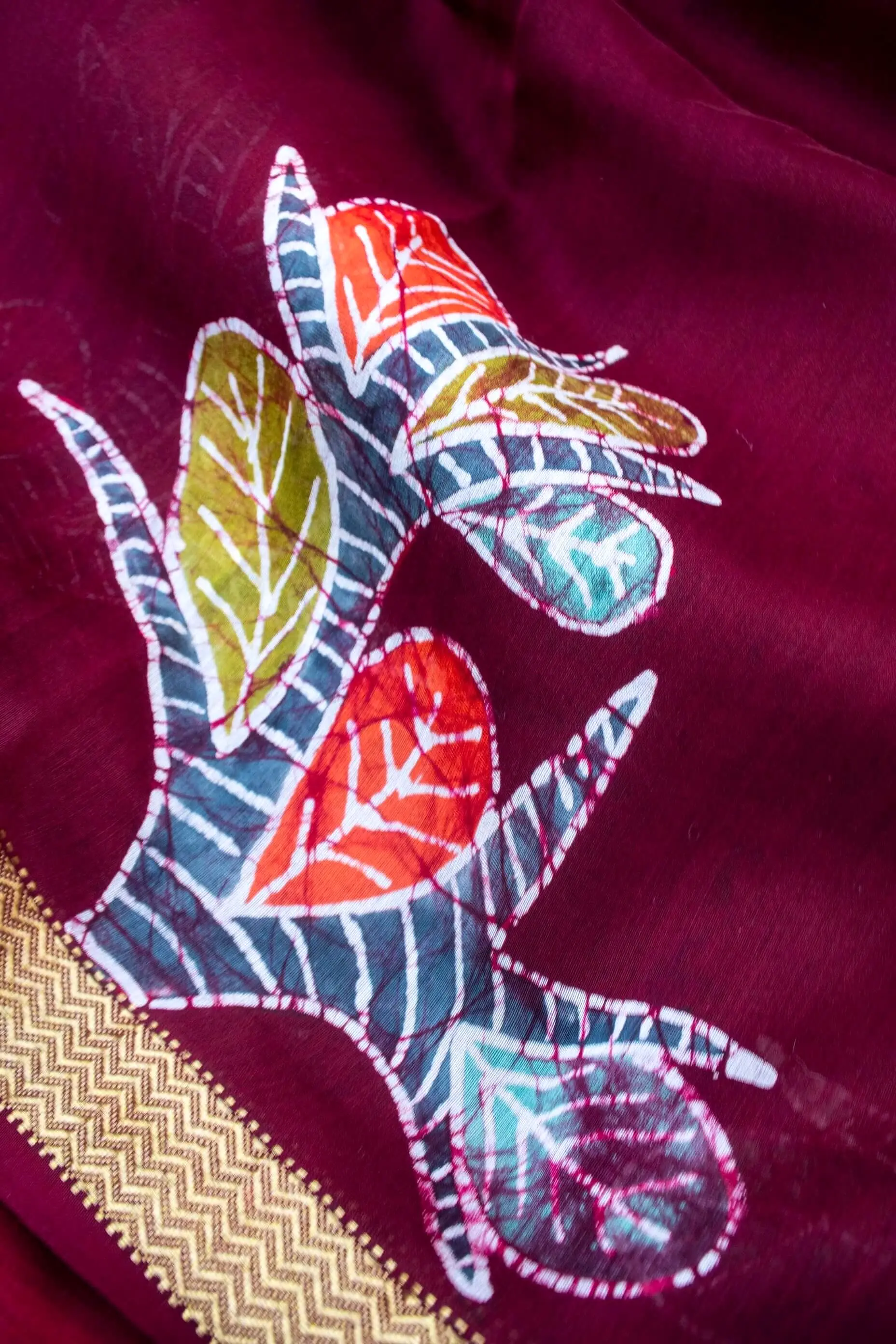 Heeranya-  Narmada Batik Maheswari saree