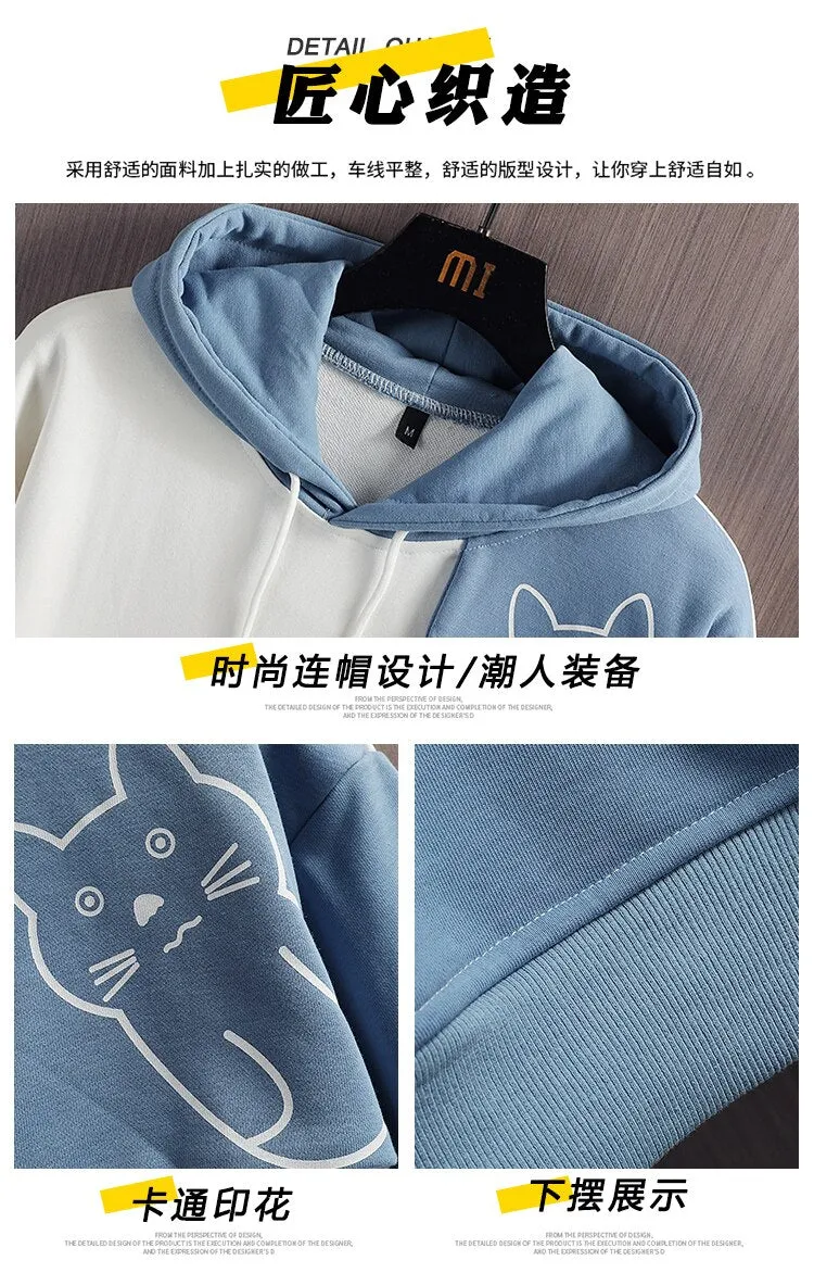 Japanese Letter With Kitty Graphy Hoodie