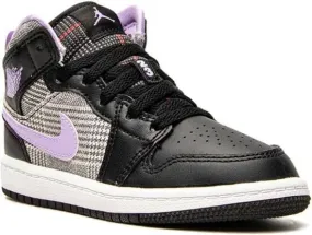 Jordan Kids Air Jordan 1 Mid Houndstooth sneakers Black