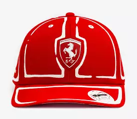 Joshua Vides for Scuderia Ferrari Charles Leclerc Cap Mens Hat (Red/White)