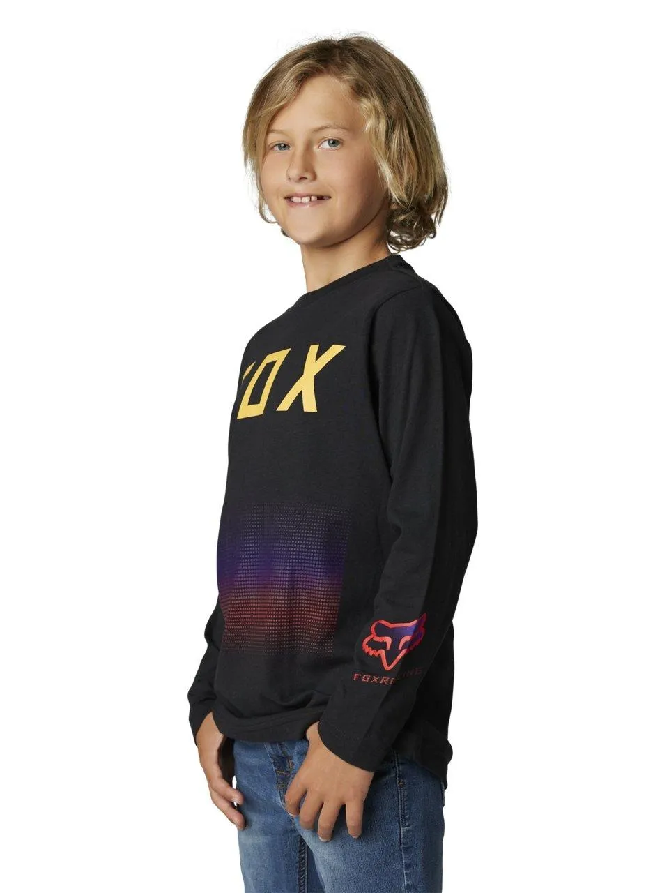 Kid's Fox FGMNT L/S Tee - Black | Kid's Clothing UK