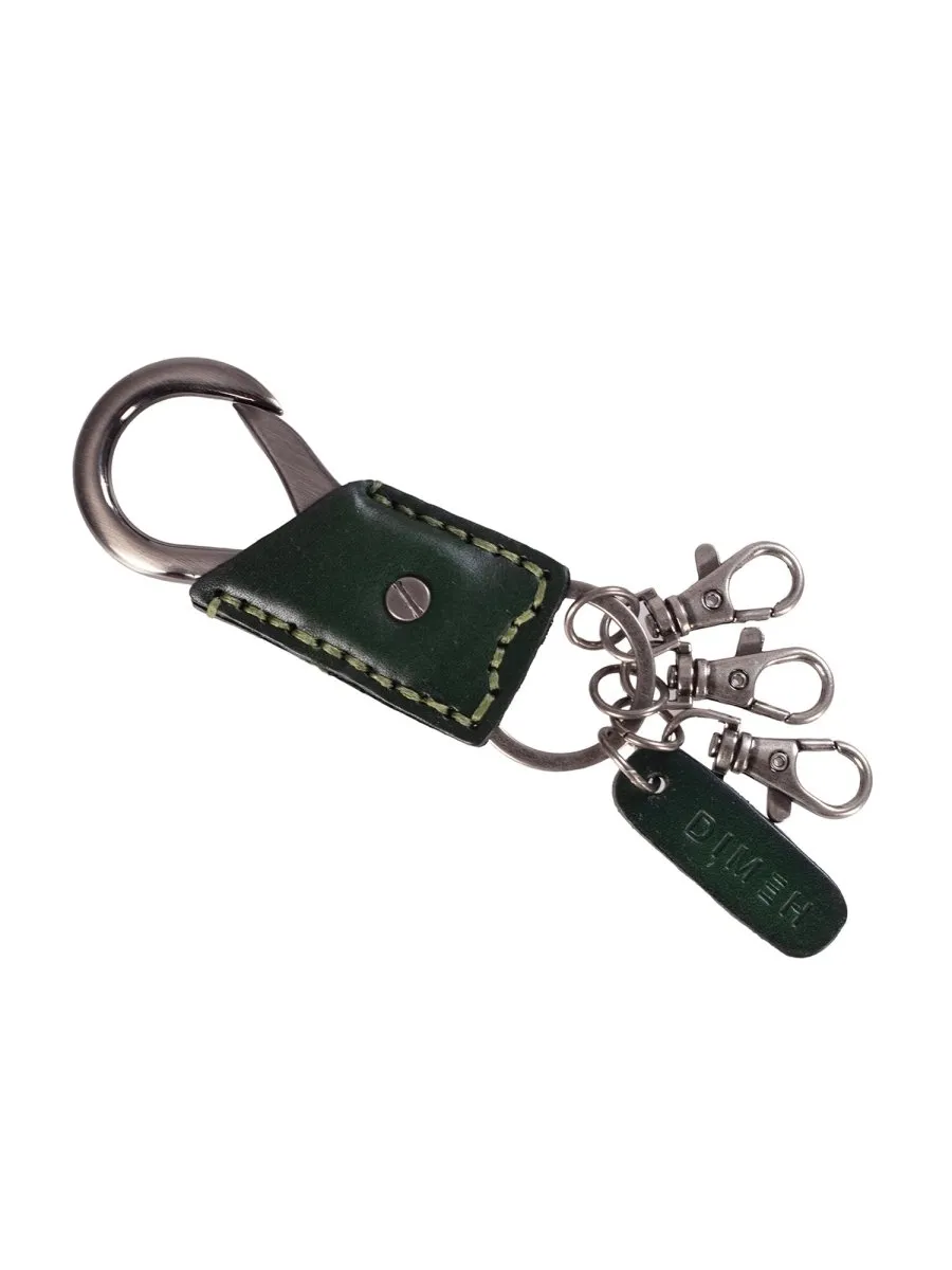 Leather Green Keychain