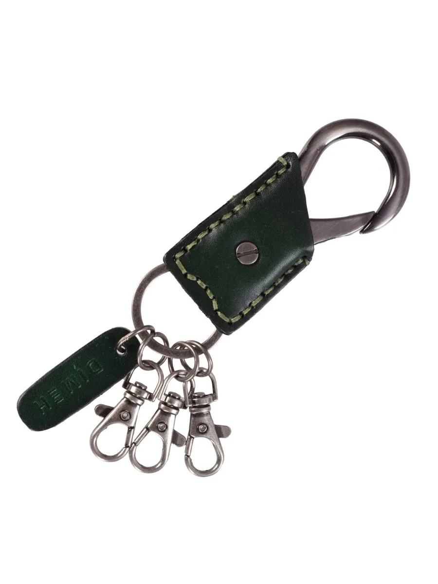 Leather Green Keychain