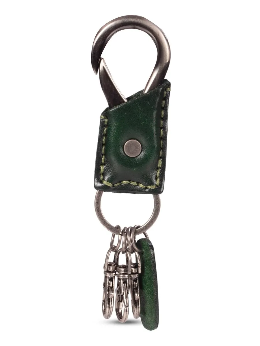 Leather Green Keychain