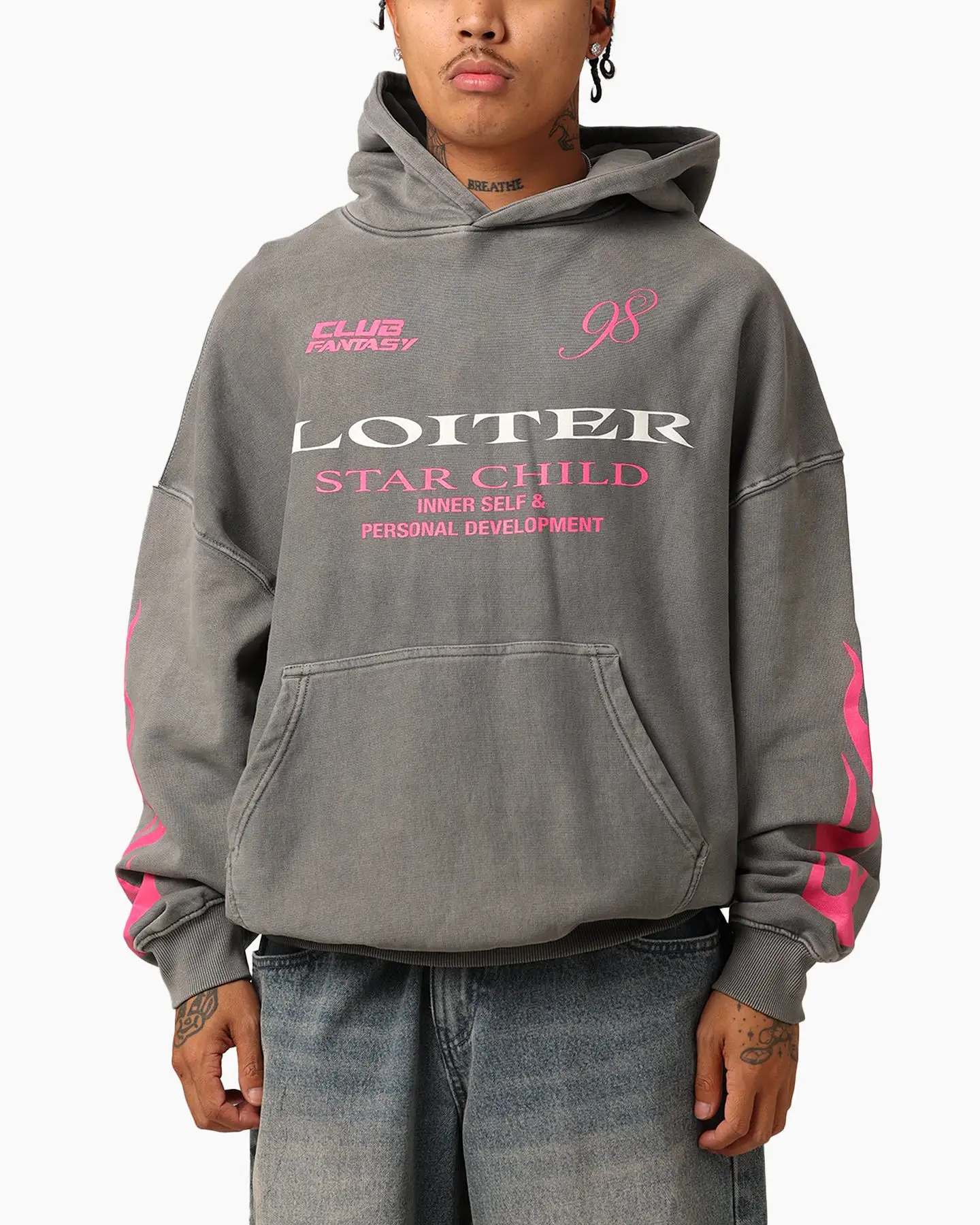 Loiter Star Child Hoodie Washed Charcoal