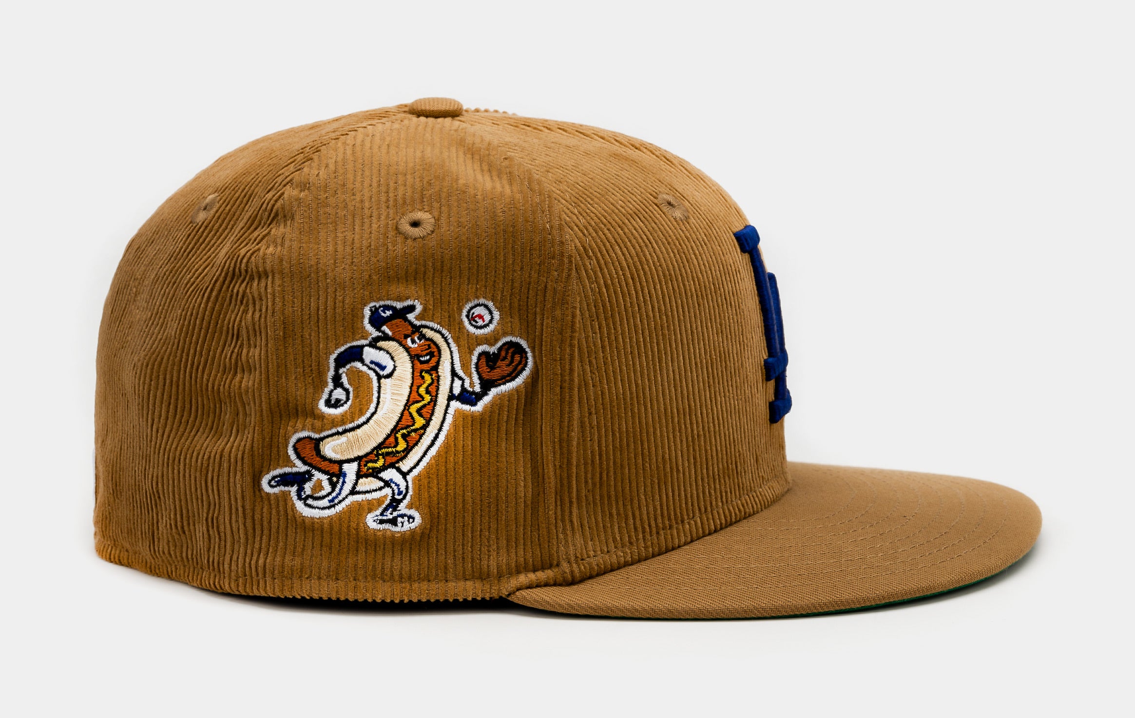 Los Angeles Dodgers Corduroy 59Fifty Fitted Mens Hat (Beige/Blue)