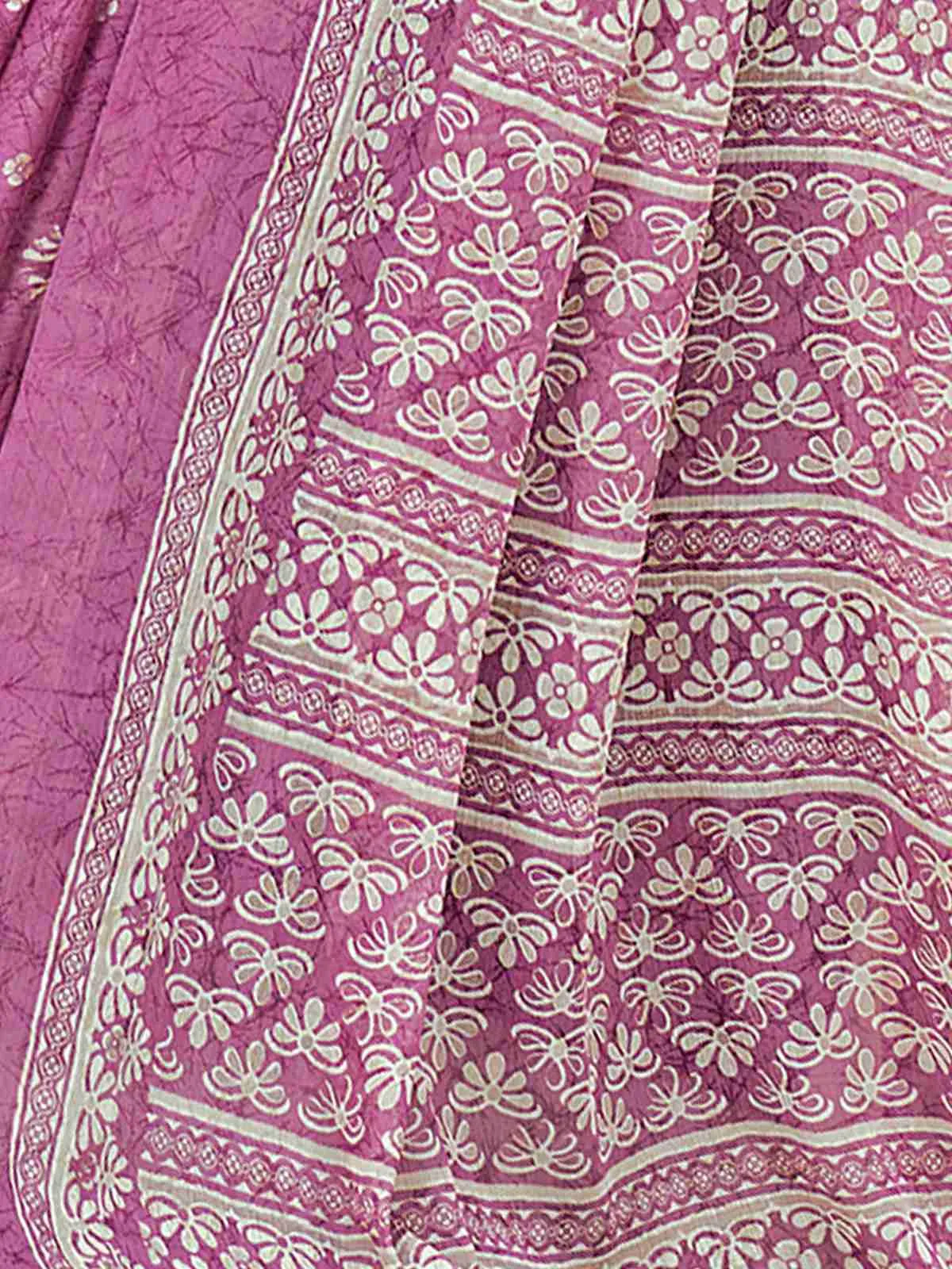 Magenta Chiffon Printed Saree