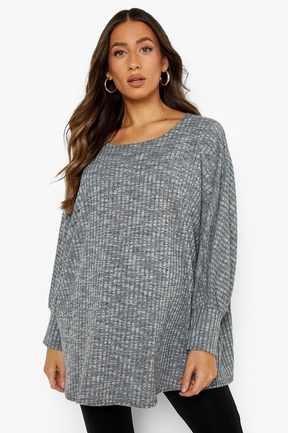 Maternity Batwing Rib Knitted Sweater