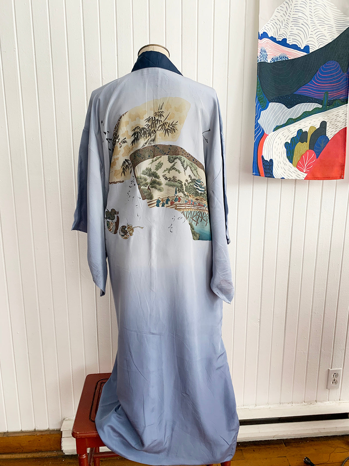 Men's Vintage Juban/Kimono Blue 1950s