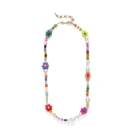 Mexi Flower Necklace, Gold