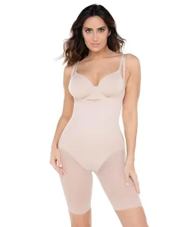 Miraclesuit Shapewear Extra Firm Sheer Shaping Open Bust Mid-Thigh Slimmer