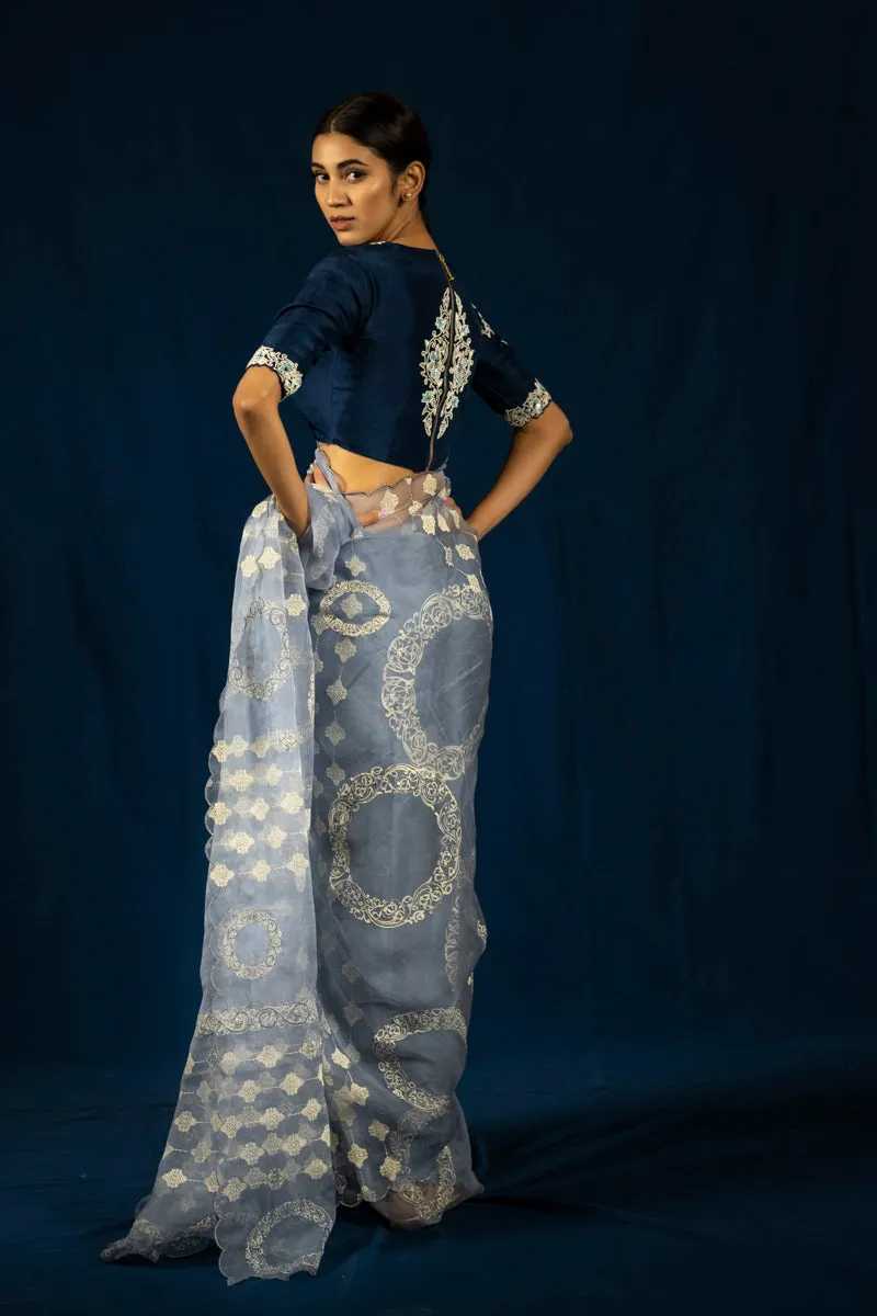 Moksha Saree Periwinkle