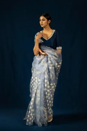 Moksha Saree Periwinkle