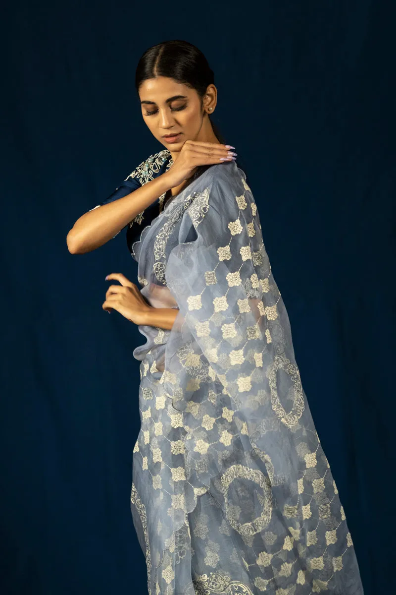 Moksha Saree Periwinkle