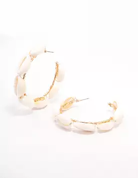 Natural Shell Large Hoop Earrings