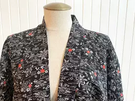 New Arrival ! Vintage Haori/Kimono Black Floral 1960s