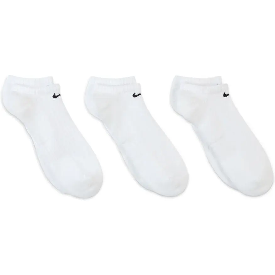 NIKE EVERYDAY CUSHIONED TRAINING WHITE NO-SHOW SOCKS (3 PAIRS)