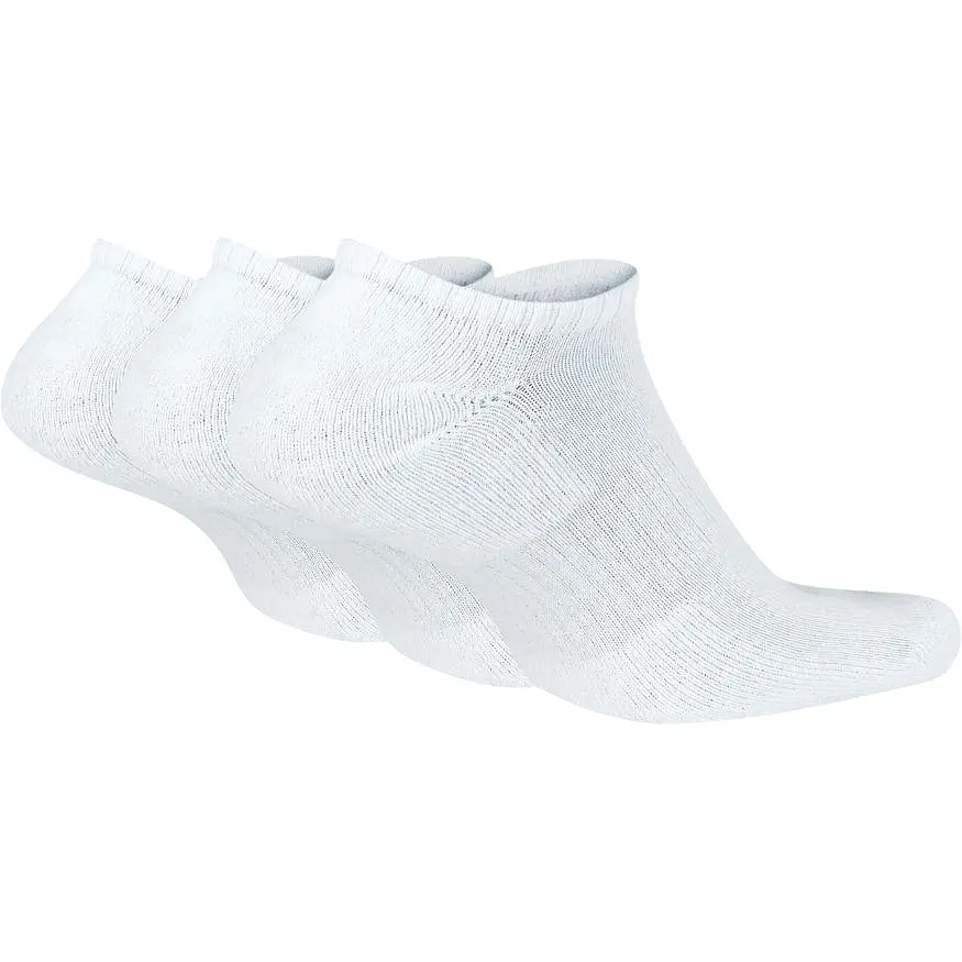 NIKE EVERYDAY CUSHIONED TRAINING WHITE NO-SHOW SOCKS (3 PAIRS)