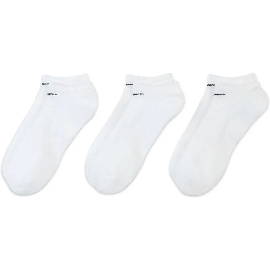 NIKE EVERYDAY CUSHIONED TRAINING WHITE NO-SHOW SOCKS (3 PAIRS)