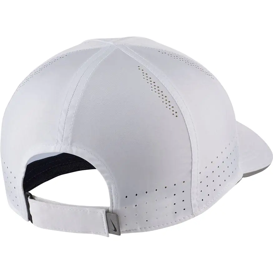 NIKE UNISEX DRI-FIT AEROBILL FEATHERLIGHT PERFORATED DRI-FIT WHITE CAP