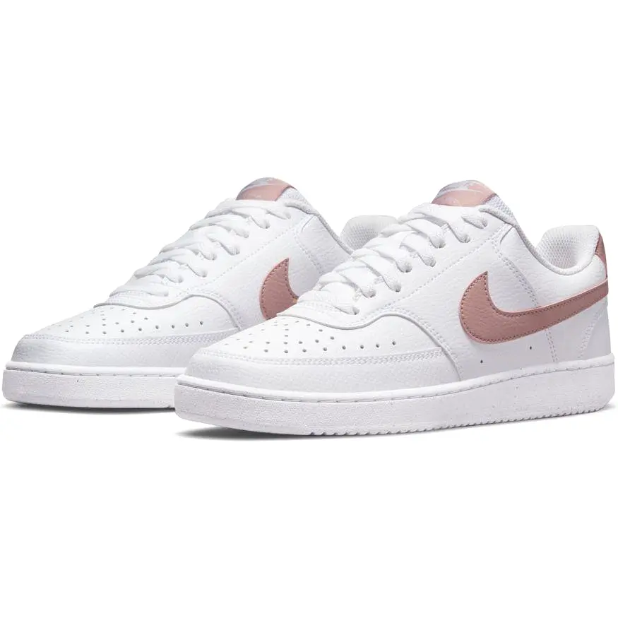 NIKE WOMEN'S COURT VISION LOW NEXT NATURE WHITE/PINK SHOE