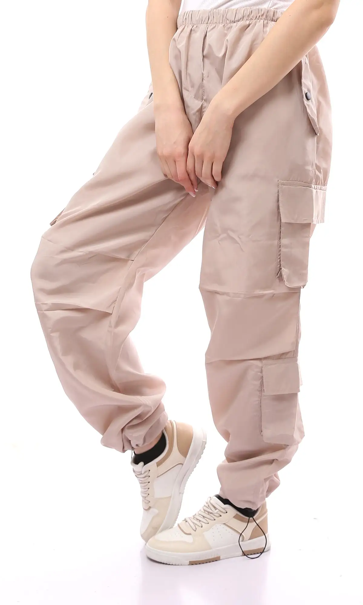 O170599 Slip On Beige Waterproof Casual Pants