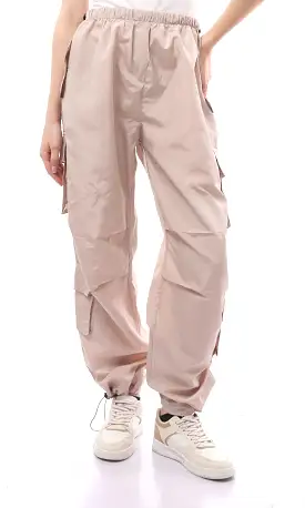 O170599 Slip On Beige Waterproof Casual Pants