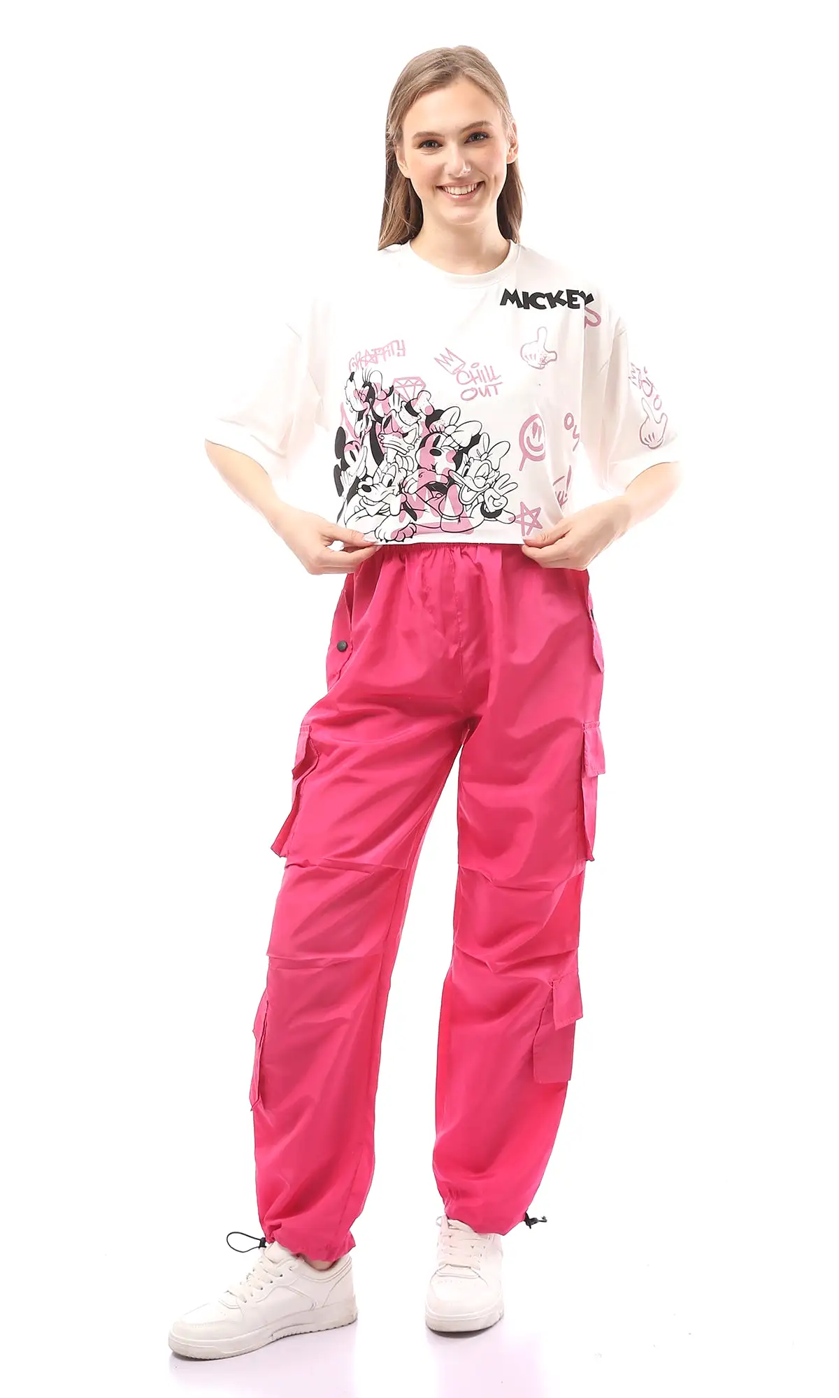 O170604 Fuchsia Waterproof Pants With Side Pockets