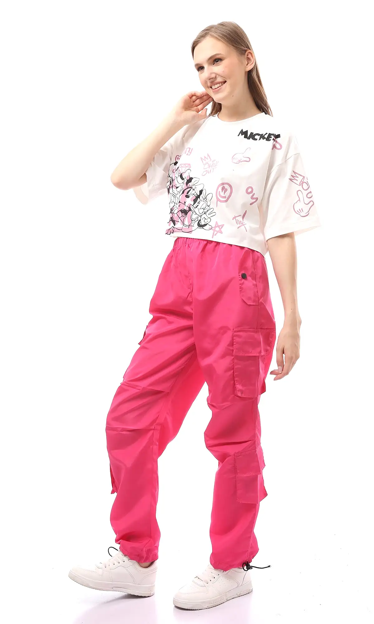 O170604 Fuchsia Waterproof Pants With Side Pockets