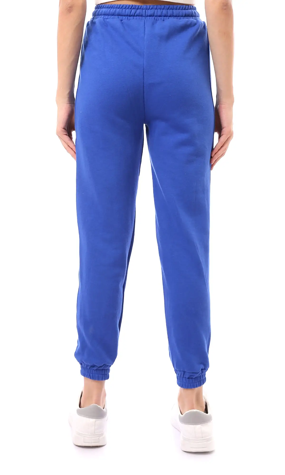 O174726 Wide Elastic Waist Blue Slip On Winter Jogger