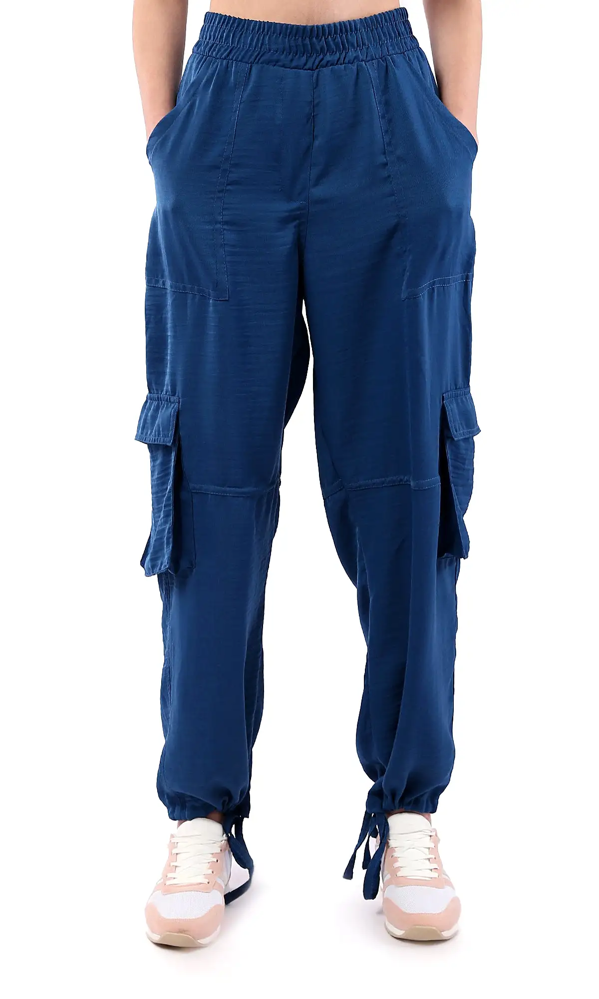 O179140 Casual Comfy Solid Jogger Pants - Petroleum