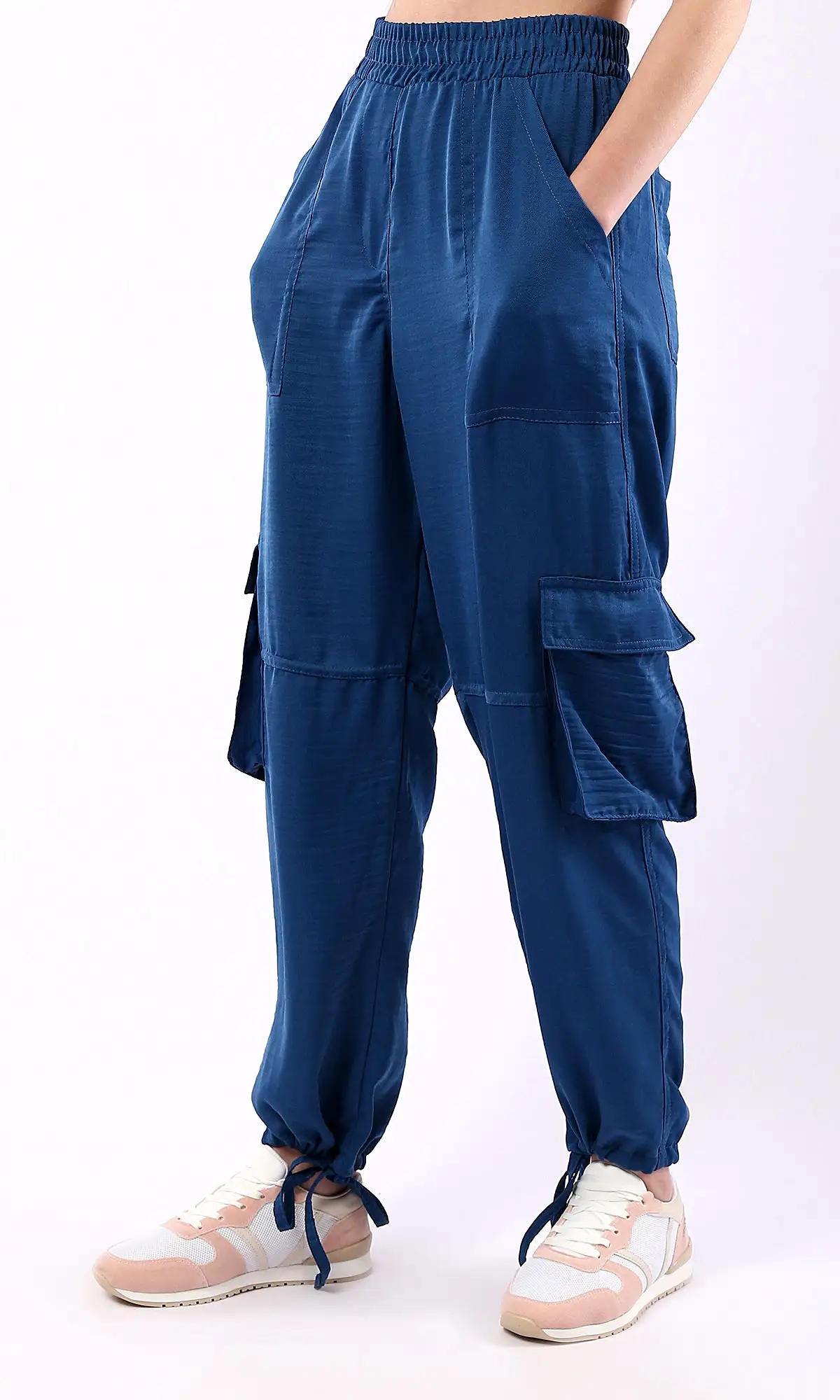 O179140 Casual Comfy Solid Jogger Pants - Petroleum