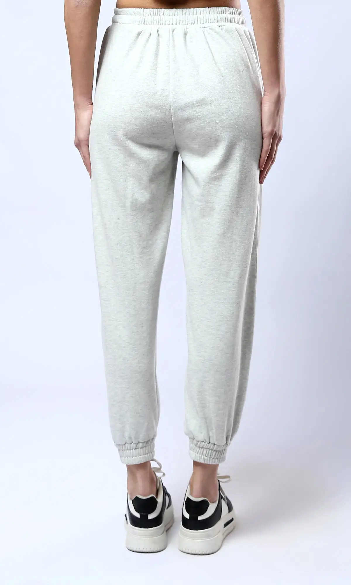 O179811 Heather Light Grey Comfy Cotton Jogger Pants