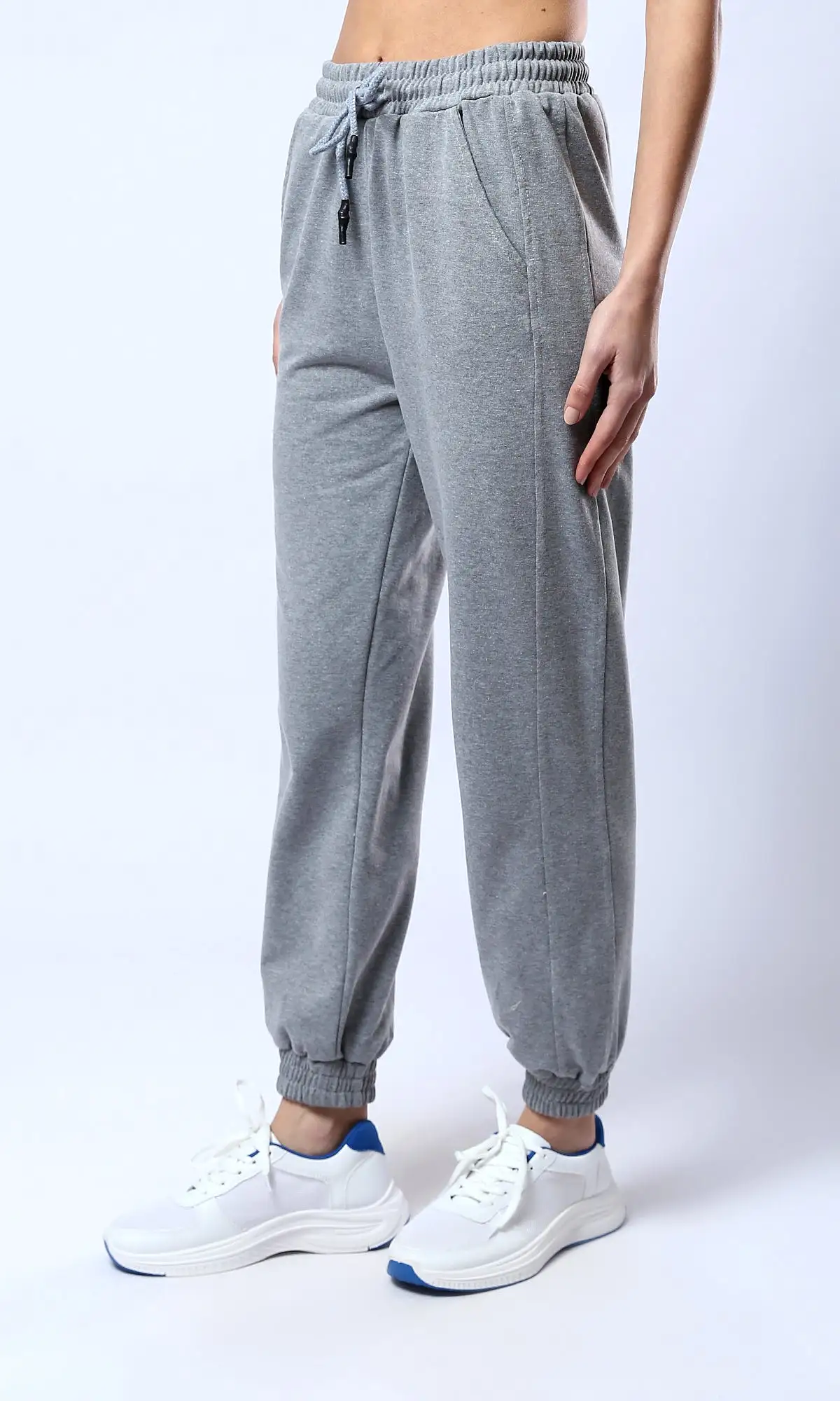 O179812 Slip On Casual Heather Grey Jogger Pants