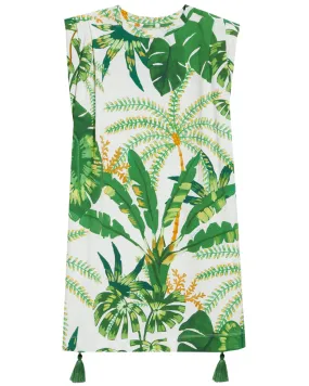 Off White Tropical Forest T-Shirt Dress