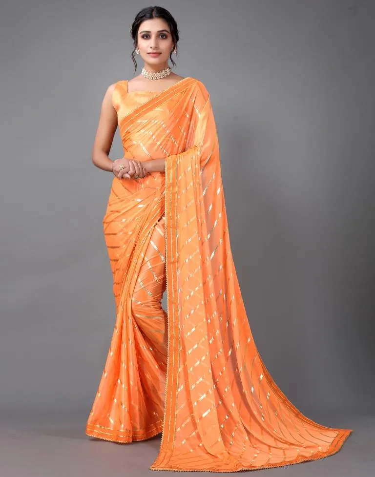 Orange Silk Saree