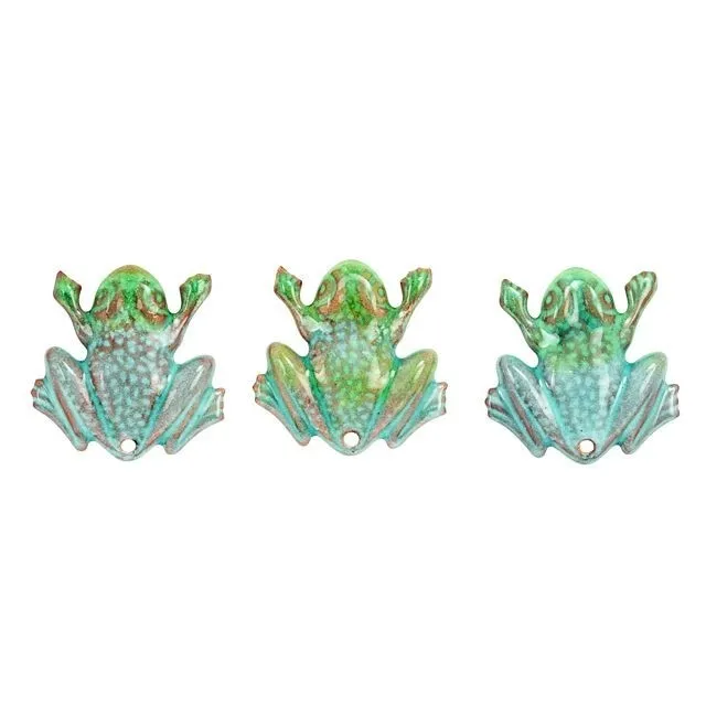 Pendant, Toad Frog 24x23.5mm, Enameled Brass, Green Blend, by Gardanne Beads (1 Piece)