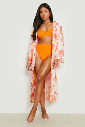 Petite Tie Dye Chiffon Beach Kimono