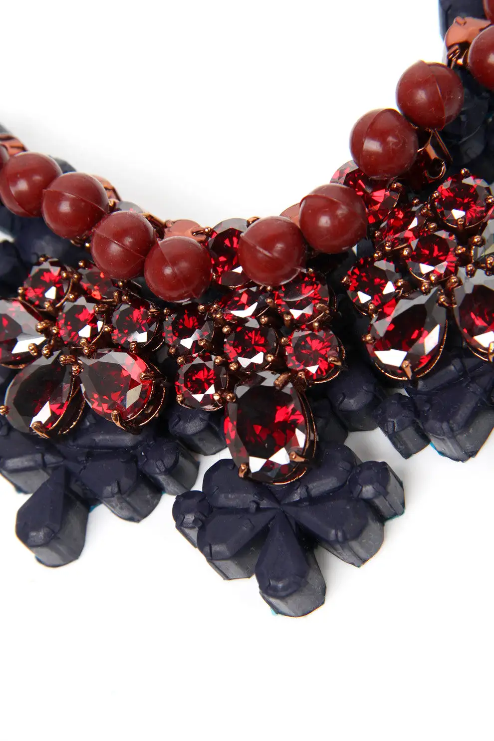 Picadilly Necklace, Blue & Garnet